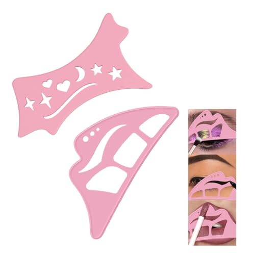 OHREN 2-teiliges Set Augen-Make-up-Hilfe mit Make-up-Pinsel, Lidschatten-Werkzeuge, Neue Lidschatten-Führungswerkzeug, Lidschatten-Schablonen für Augen, Eyeliner-Schablone für Frauen von OHREN