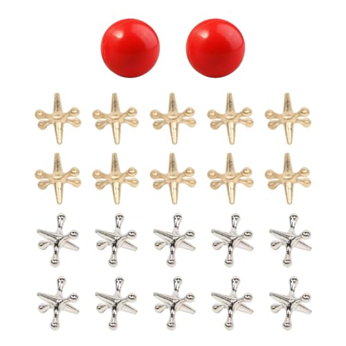 OHREN 22 Stück 2 Sets Retro Metal Jacks und Ball Game,Klassisches Jackspiel,Party Favor Game-Preise für Kinder und Erwachsene OHREN 22 Stück 2 Sets Retro Metal Jacks und Ball Game,Klassisches Jackspiel,Party Favor Game-Preise für Kinder und Erwachsene von OHREN