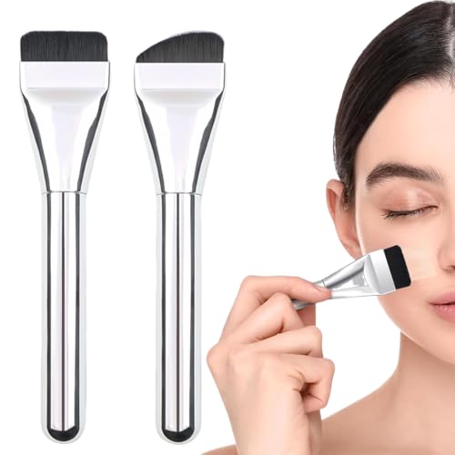 OHREN 2pcs Foundation Pinsel Ultra Thin Makeup Concealer Brush Puderpinsel für Flüssiger Fondation Damen Flach Faserhaar Gesichtsbürste Beau Geschenke für Frauen Mädchen von OHREN