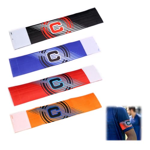 OHREN 4 Stück Kapitänsbinde Kinder, Verstellbare Fußball Kapitäns Armbinden, Elastic Spielführerbinde für Junior Vereine Sport (Multicolor) von OHREN