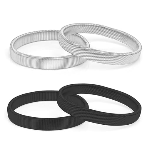 OHREN 4pcs Ärmel, Damen Ärmel, Herren Ärmel, Shirt Ärmel, Anti-Rutsch Shirt Ärmel, Herren Metall Ärmel, Shirt Armband (Schwarz und Silber) von OHREN