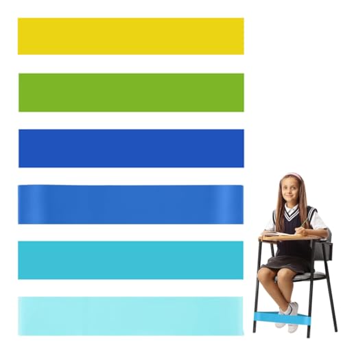 OHREN 6 Stück Dehnbare Stuhlbänder für Kinder, Stuhlzappelbänder Flexible Sitzgurte für Kinder Federnde Stressbänder Sensorische Stuhlbänder Passend für Kinder mit Sensorischem von OHREN