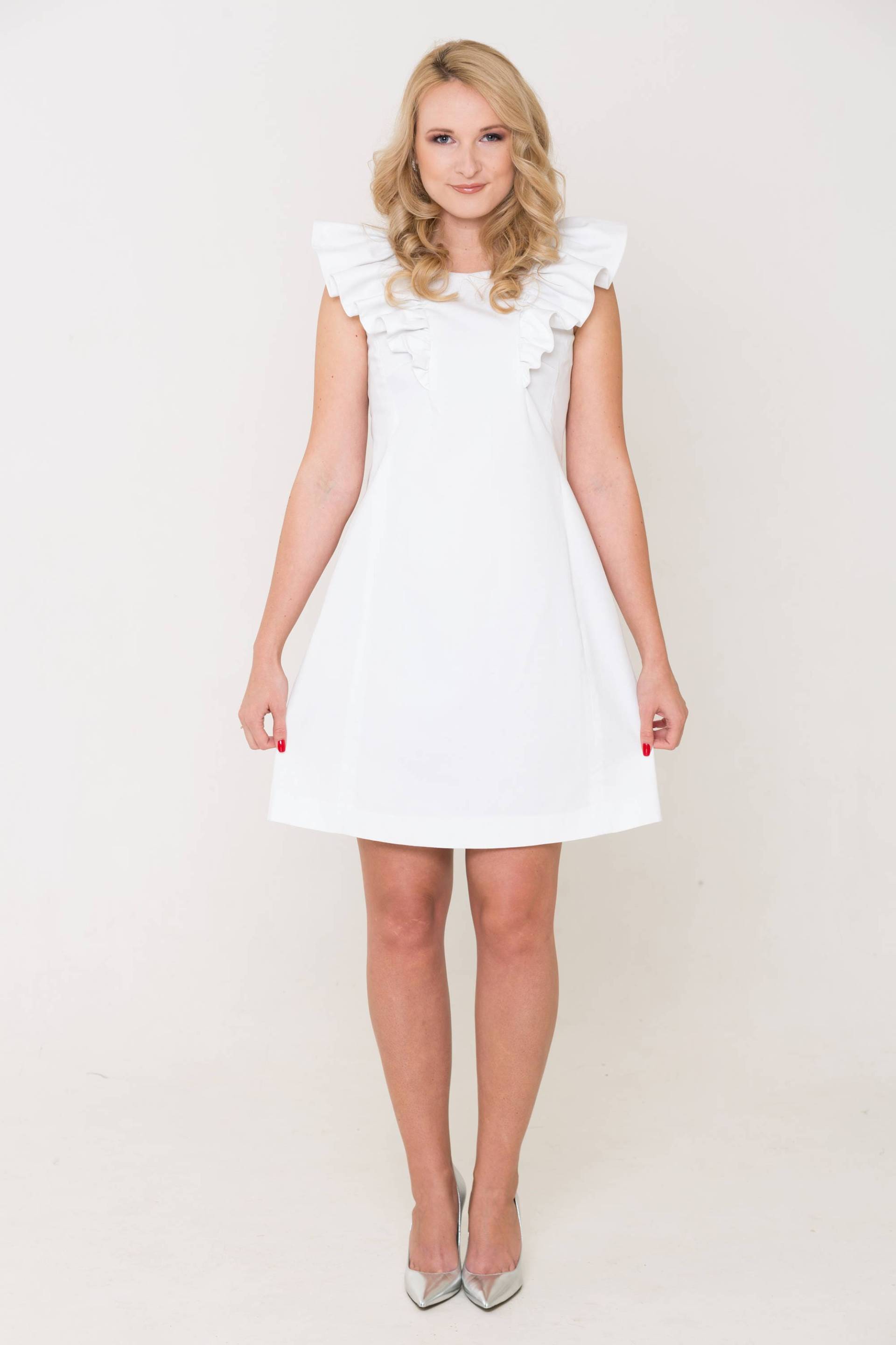 Weiße Rüschen Kleid/Midi-Kleid/Cocktail Kleid/Ärmellose Weiße Kleid/Rüschen Weiße Rüschen Kleid/Midi-Kleid/Cocktail Kleid/Ärmellose Weiße Kleid/Rüschen von OHSOWANNABE