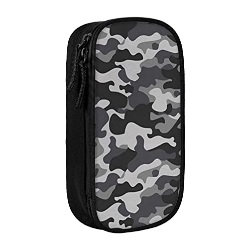 OHWODA Abstrakte Camouflage-bedruckte große Kapazität Federmäppchen, haltbares Federmäppchen, tragbare Schreibwarentasche, Schreibtisch-Organizer von OHWODA