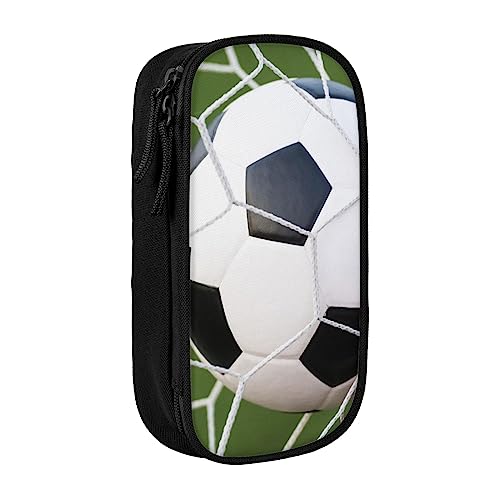 OHWODA Federmäppchen mit Fußball-Motiv, großes Fassungsvermögen, langlebiges Federmäppchen, tragbare Schreibwarentasche, Schreibtisch-Organizer von OHWODA