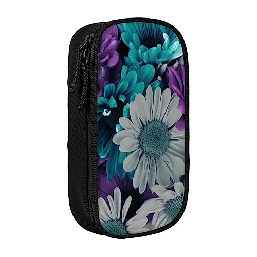 OHWODA Lila Weiß Floral gedruckt Große Kapazität Bleistift Fall Durable Bleistift Tasche Tragbare Schreibwaren Tasche Schreibtisch Organizer von OHWODA