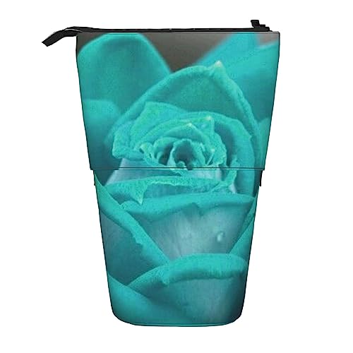 OHWODA Niedlicher Mops-bedruckter einziehbarer Bleistifttasche, vertikales Federmäppchen, tragbare Schreibwaren-Tasche, Schreibtisch-Organizer, Pretty Rose, Einheitsgröße, Münzbeutel von OHWODA