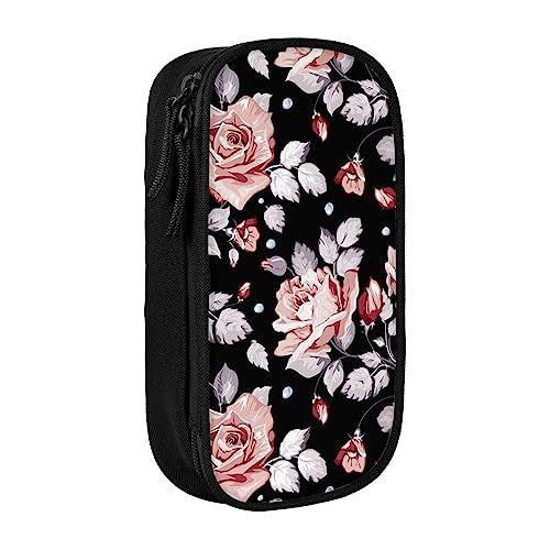 OHWODA Pink flower printed Large capacity pencil case, durable pencil bag,portable stationery bag,desk organizer von OHWODA