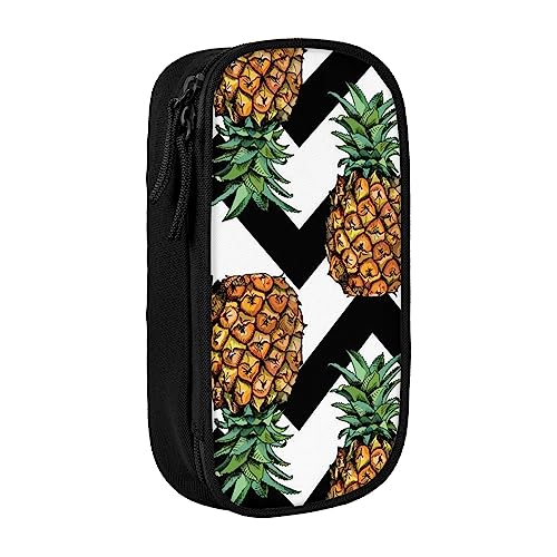 OHWODA Sommer Ananas gedruckt Große Kapazität Federmappe, langlebige Bleistifttasche, tragbare Schreibwarentasche, Schreibtisch-Organizer von OHWODA