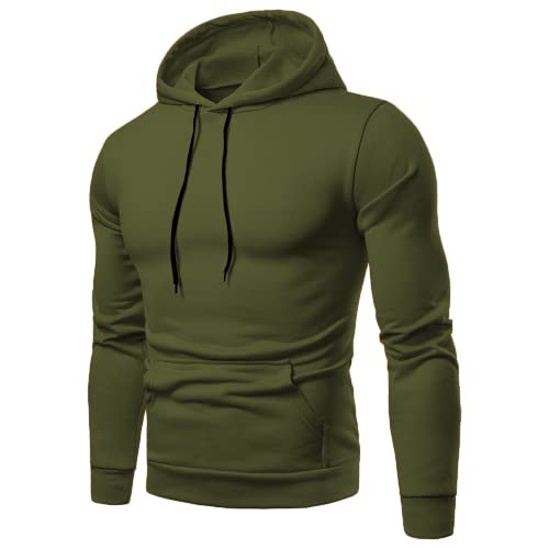 Herren Pullover Hoodie Langarm Kapuzen Sweatshirts mit Taschen Casual Solid Color Hoody Herren Langarm Pullover Hoodie Sweatshirts mit Kängurutaschen Solid Color Hoody einfarbiges Sweatshirt von OHXSM