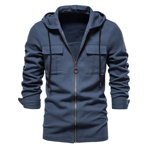 Herren Pullover Hoodie Langarm Kapuzen Sweatshirts mit Taschen Lässiger einfarbiger Hoody Herren Langarm Reißverschluss Hoodie Mode einfarbige Sweatshirts Herren Hoodie Pullover Reißverschluss Hoodie von OHXSM