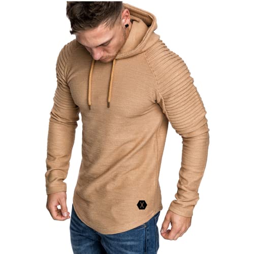 Herren Pullover Hoodie Langarm Slim Fit T-Shirt Pullover Sweatshirt Herren Pullover Rundhals Herren Langarm Pullover Sweatshirt Langarm Rundhals Hoodie T-Shirt Langarm einfarbiger Hoodie von OHXSM