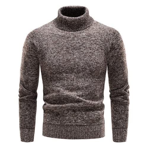 Herren Pullover Rollkragenpullover Basic Pullover Slim Fit Strickwaren Herren Pullover Rollkragen Tops Winter Warme Wolle Strickpullover Langarm Einfarbig Basic Rollkragenpullover Weicher Pullover von OHXSM