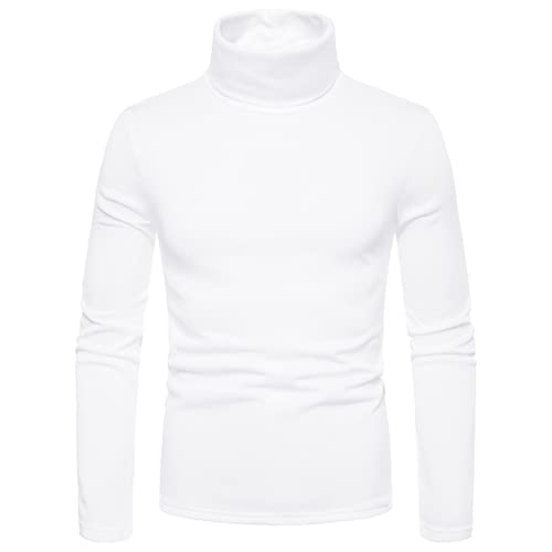 Herren Slim Fit Rollkragen T-Shirts Langarm Basic Thermo Pullover Herbst Winter Einfarbig T-Shirt Rollkragen T-Shirt Basic Pullover Slim Fit T-Shirt Einfarbig Fleece Pullover Rollkragen T-Shirt von OHXSM