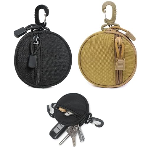 OHYER 2 Stück münzbörsen münzgeldbörse münzbeutel kfz Schein hülle münzetui kleingeldbeutel Mini Münzenfach schlanke Damen Geldbörse Münzgeldbeutel Schlüsselanhänger Taschen Kopfhörerkabel (Rund) von OHYER