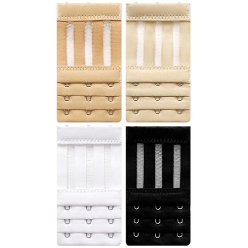 OHYER bh verlängerung bh erweiterung BH Verschluss BH Verlängerer bh clip Bra Extender BH Extension im Set bh tiefer rückenausschnitt Unterwäsche Verlängerungsschnalle (Drei Reihen und drei Knöpfe, 4) von OHYER