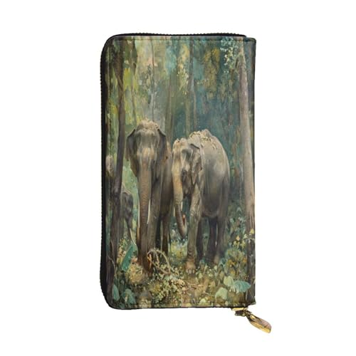 OIBNKCN Die Elefanten-Geldbörse aus Premium-Leder mit Metall-Reißverschluss, mehreren Kartenfächern, Geldfächern, ideales Geschenk für Sie oder Ihn von OIBNKCN