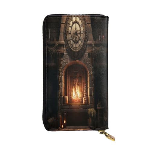 OIBNKCN Die alte Magic Oven Premium-Ledergeldbörse mit Metall-Reißverschluss, mehrere Kartenfächer und Bargeldfächer, ideales Geschenk für Sie oder Ihn von OIBNKCN