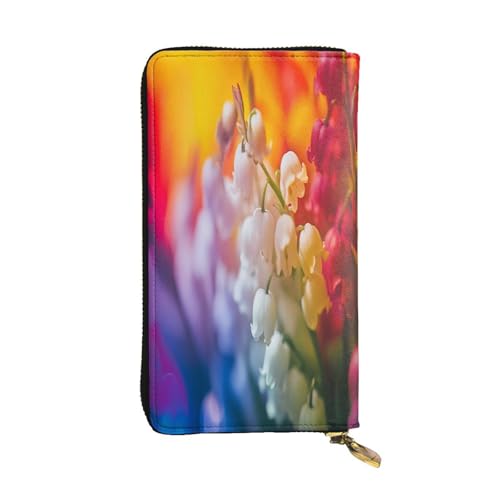 OIBNKCN Exquisite Blumen-Premium-Ledergeldbörse mit Metall-Reißverschluss, mehrere Kartenfächer, Bargeldfächer, ideales Geschenk für Sie oder Ihn von OIBNKCN