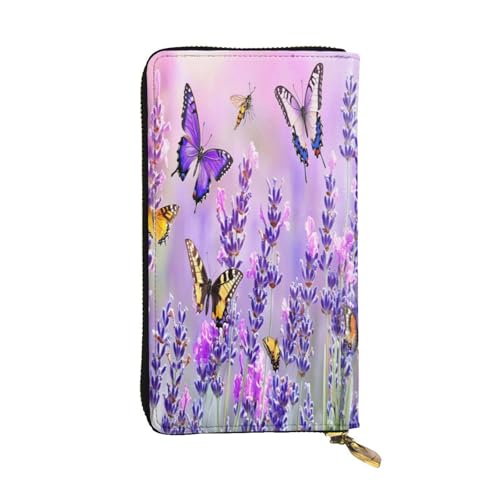 OIBNKCN Flatternde Schmetterlinge, Premium-Ledergeldbörse mit Metall-Reißverschluss, mehrere Kartenfächer, Bargeldfächer, ideales Geschenk für Sie oder Ihn von OIBNKCN