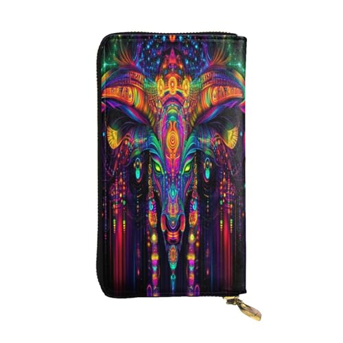 OIBNKCN Geheimnisvolle, traumhafte Nashorn-Geldbörse aus hochwertigem Leder mit Metall-Reißverschluss, mehrere Kartenfächer, Bargeldfächer, ideales Geschenk für Sie oder Ihn von OIBNKCN