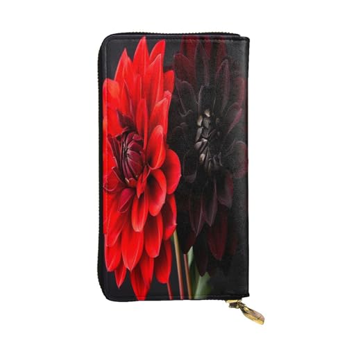 OIBNKCN Geheimnisvolle Jasminblüte Premium-Ledergeldbörse mit Metall-Reißverschluss, mehrere Kartenfächer, Bargeldfächer, ideales Geschenk für Sie oder Ihn von OIBNKCN