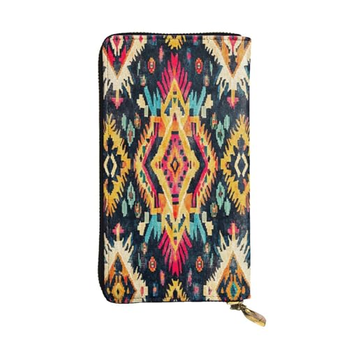 OIBNKCN Geheimnisvolle alte Muster, Premium-Ledergeldbörse mit Metall-Reißverschluss, mehrere Kartenfächer, Bargeldfächer, ideales Geschenk für Sie oder Ihn von OIBNKCN