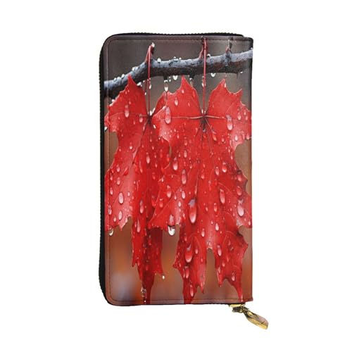 OIBNKCN Geldbörse aus hochwertigem Leder mit Metallreißverschluss, mehrere Kartenfächer, Geldfächer, ideales Geschenk für Sie oder Ihn, Rot von OIBNKCN