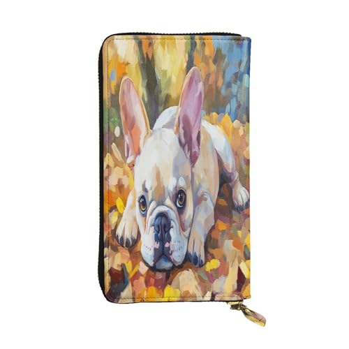 OIBNKCN Geldbörse mit Cartoon-Welpe, Premium-Leder, mit Metall-Reißverschluss, mehrere Kartenfächer, Bargeldfächer, ideales Geschenk für Sie oder Ihn von OIBNKCN