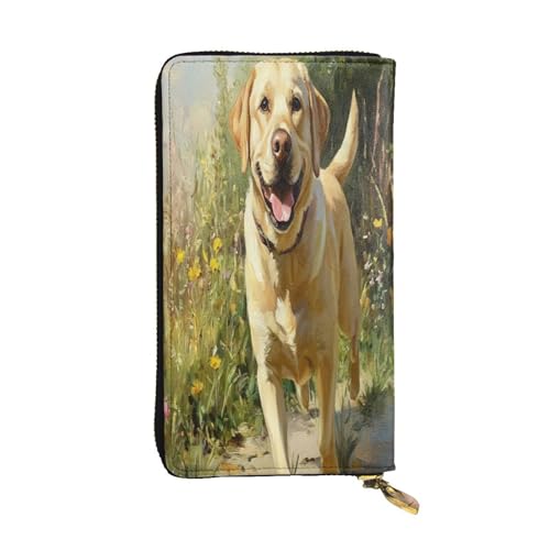 OIBNKCN Golden Hair Walking Geldbörse aus hochwertigem Leder mit Metall-Reißverschluss, mehrere Kartenfächer, Bargeldfächer, ideales Geschenk für Sie oder Ihn von OIBNKCN