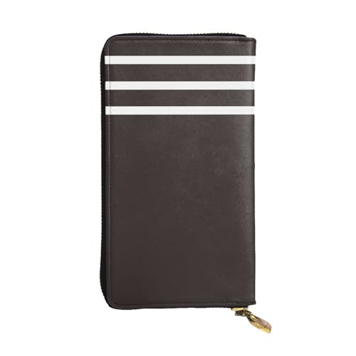 OIBNKCN Grid10 Premium-Ledergeldbörse mit Metall-Reißverschluss, mehrere Kartenfächer, Geldfächer, ideales Geschenk für Sie oder Ihn, Schwarz / Weiß von OIBNKCN