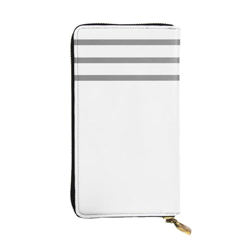 OIBNKCN Grid12 Premium-Ledergeldbörse mit Metall-Reißverschluss, mehrere Kartenfächer, Geldfächer, ideales Geschenk für Sie oder Ihn, Schwarz / Weiß von OIBNKCN