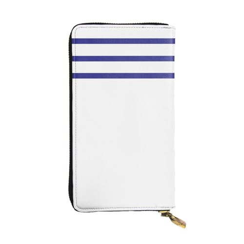 OIBNKCN Grid15 Premium-Ledergeldbörse mit Metall-Reißverschluss, mehrere Kartenfächer, Geldfächer, ideales Geschenk für Sie oder Ihn, Schwarz / Weiß von OIBNKCN