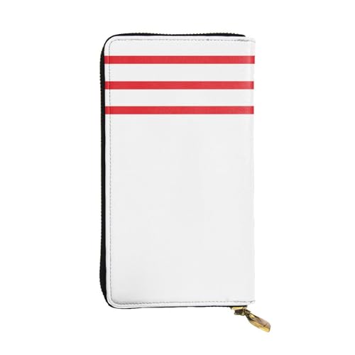 OIBNKCN Grid16 Premium-Ledergeldbörse mit Metall-Reißverschluss, mehrere Kartenfächer, Geldfächer, ideales Geschenk für Sie oder Ihn, Schwarz / Weiß von OIBNKCN