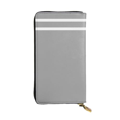 OIBNKCN Grid3 Premium-Ledergeldbörse mit Metall-Reißverschluss, mehrere Kartenfächer, Geldfächer, ideales Geschenk für Sie oder Ihn, Schwarz / Weiß von OIBNKCN