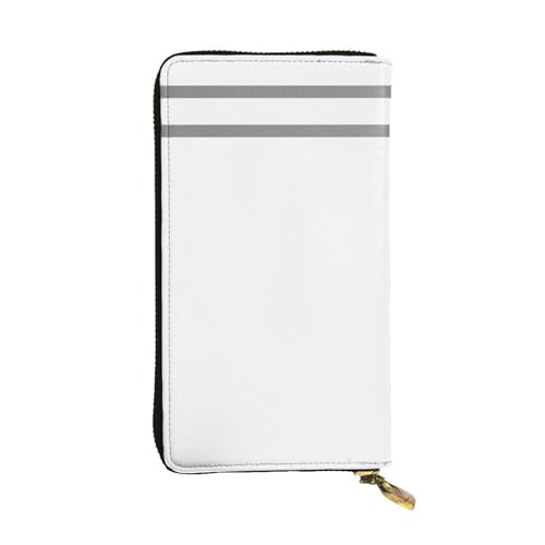 OIBNKCN Grid4 Premium-Ledergeldbörse mit Metall-Reißverschluss, mehrere Kartenfächer, Geldfächer, ideales Geschenk für Sie oder Ihn, Schwarz / Weiß von OIBNKCN