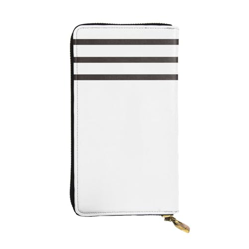 OIBNKCN Grid9 Premium-Ledergeldbörse mit Metall-Reißverschluss, mehrere Kartenfächer, Geldfächer, ideales Geschenk für Sie oder Ihn, Schwarz / Weiß von OIBNKCN