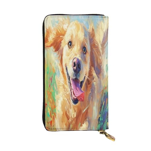 OIBNKCN Lächelnde und freundliche Premium-Ledergeldbörse mit Metall-Reißverschluss, mehrere Kartenfächer, Bargeldfächer, ideales Geschenk für Sie oder Ihn von OIBNKCN