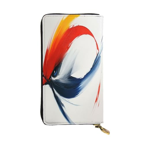 OIBNKCN Minimalistische, bunte Vogel-Geldbörse aus hochwertigem Leder mit Metall-Reißverschluss, mehrere Kartenfächer, Bargeldfächer, ideales Geschenk für Sie oder Ihn von OIBNKCN
