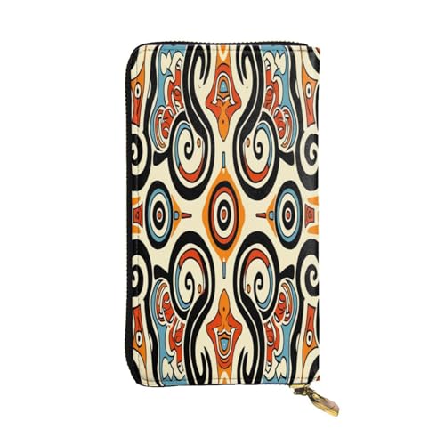 OIBNKCN Muster voller Farben, Premium-Ledergeldbörse mit Metall-Reißverschluss, mehrere Kartenfächer, Geldfächer, ideales Geschenk für Sie oder Ihn von OIBNKCN