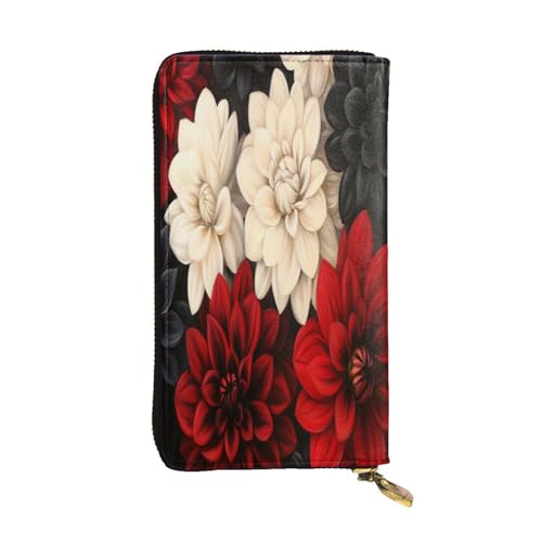 OIBNKCN Mysterious Rose Premium-Ledergeldbörse mit Metall-Reißverschluss, mehrere Kartenfächer, Bargeldfächer, ideales Geschenk für Sie oder Ihn von OIBNKCN