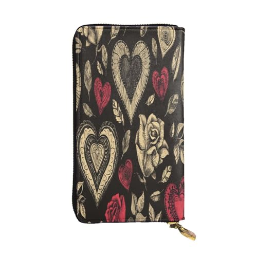 OIBNKCN Mysterious and Ancient Love Premium-Ledergeldbörse mit Metall-Reißverschluss, mehrere Kartenfächer, Bargeldfächer, ideales Geschenk für Sie oder Ihn von OIBNKCN