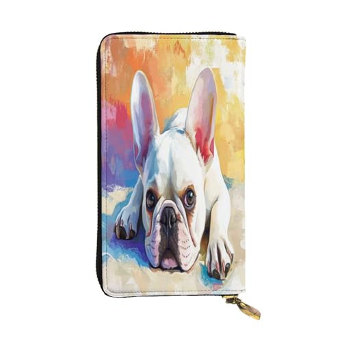 OIBNKCN Niedliche, bunte Welpen-Geldbörse aus hochwertigem Leder mit Metall-Reißverschluss, mehrere Kartenfächer, Bargeldfächer, ideales Geschenk für Sie oder Ihn von OIBNKCN