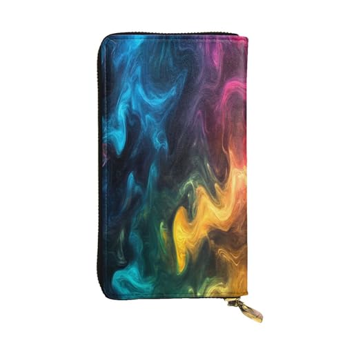 OIBNKCN Oktopus mit blauem (2) Premium-Ledergeldbörse mit Metall-Reißverschluss, mehrere Kartenfächer, Bargeldfächer, ideales Geschenk für Sie oder Ihn von OIBNKCN