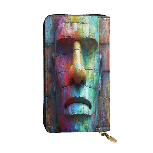 OIBNKCN Spleißmuster 2 hochwertige Ledergeldbörse mit Metall-Reißverschluss, mehrere Kartenfächer, Bargeldfächer, ideales Geschenk für Sie oder Ihn von OIBNKCN