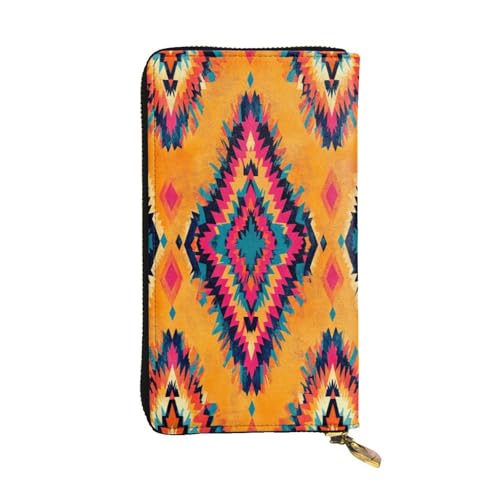 OIBNKCN Symmetrische und geheimnisvolle Muster, Premium-Ledergeldbörse mit Metall-Reißverschluss, mehrere Kartenfächer, Geldfächer, ideales Geschenk für Sie oder Ihn von OIBNKCN