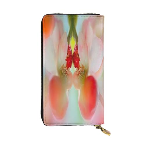 OIBNKCN Symmetrische und sanfte Muster, Premium-Ledergeldbörse mit Metall-Reißverschluss, mehrere Kartenfächer, Geldfächer, ideales Geschenk für Sie oder Ihn von OIBNKCN