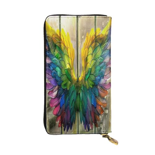 OIBNKCN The Dreamy Angel Premium-Ledergeldbörse mit Metall-Reißverschluss, mehrere Kartenfächer, Bargeldfächer, ideales Geschenk für Sie oder Ihn von OIBNKCN