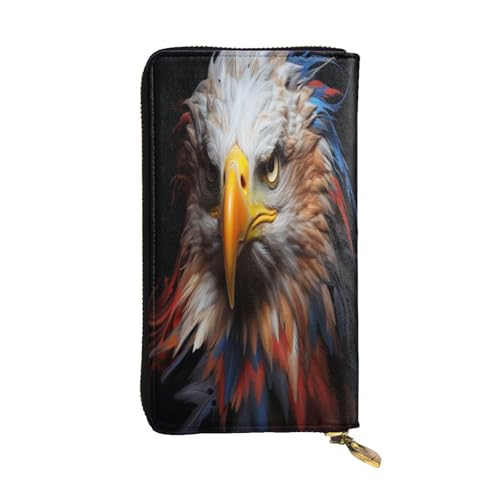 OIBNKCN The awe inspiring eagle Premium Leather Wallet with Metal Zipper, Multiple Card Slots Cash Pockets, Ideal Gift for Her or Him von OIBNKCN