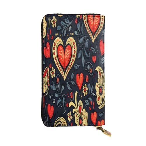 OIBNKCN Wunderschöne und edle Muster, Premium-Ledergeldbörse mit Metall-Reißverschluss, mehrere Kartenfächer, Geldfächer, ideales Geschenk für Sie oder Ihn von OIBNKCN